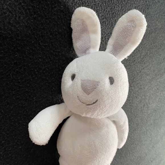 Just One Year By Carters small white bunny plush gray eyes crib baby toy stuffed - Picture 9 of 9